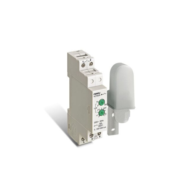 Interrupteur crépusculaire Perry Electric modulaire 1 DIN avec sonde IP65 - Perry Electric - 1IC7053N