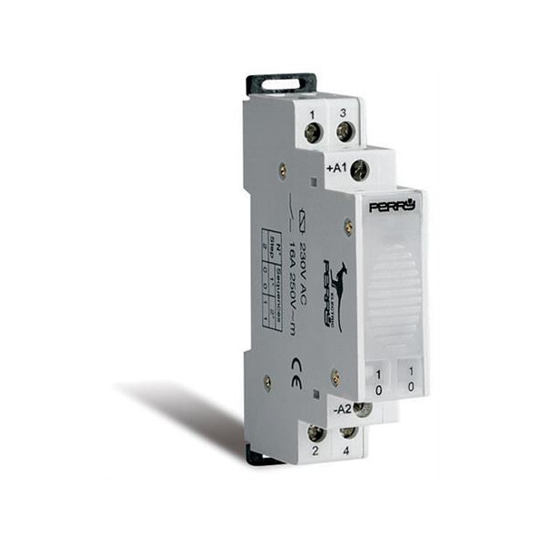 Télérupteur électromécanique Perry Electric 1 DIN 230V 16A 2 contacts - Perry Electric - 1RI02230AC/M