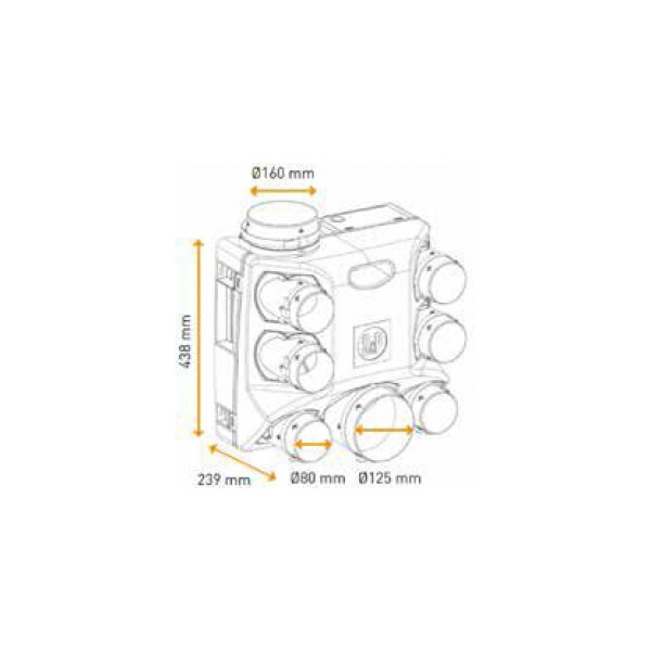 Kit VMC hygro Ecowatt type B pour logements T3/6 jusqu'à 6 sanitaires. B piles. (OZEO ECOWATT KHB T3/7 P) - S&P France - 603611