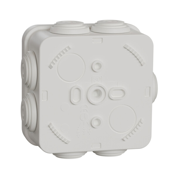 Mureva box - boite de dérivation avec embouts - 80x80x45 - ip55 - blanc polaire - Schneider Electric - IMT05024