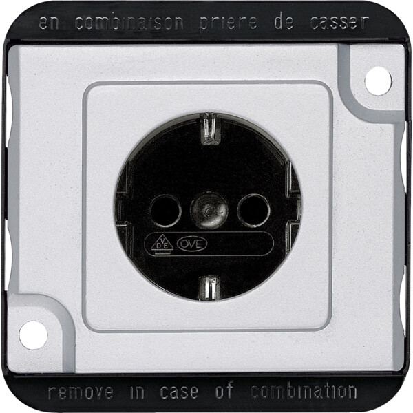 Anti-vandalisme, prise de courant 2p+t schuko, connexion rapide - Schneider Electric - MTN2300-7060