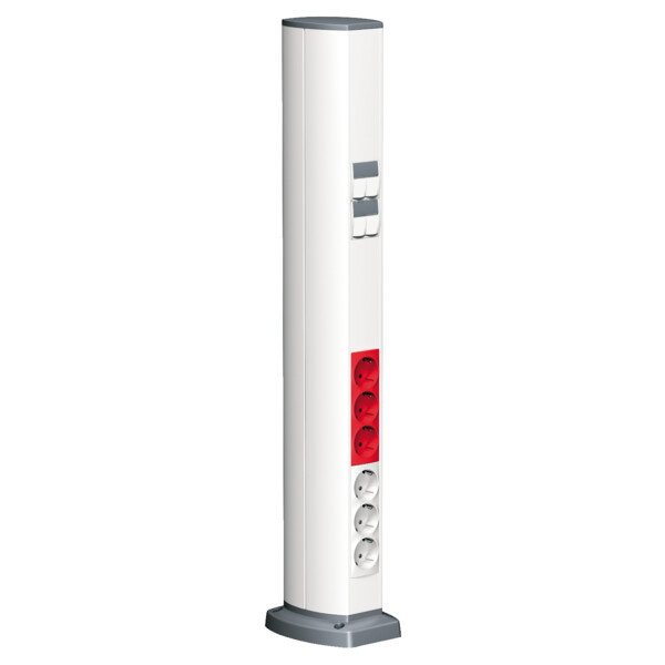 OptiLine 45 - colonnette aluminium laqué blanc polaire - 2 faces - 0,7 m - Schneider Electric - ISM20203P