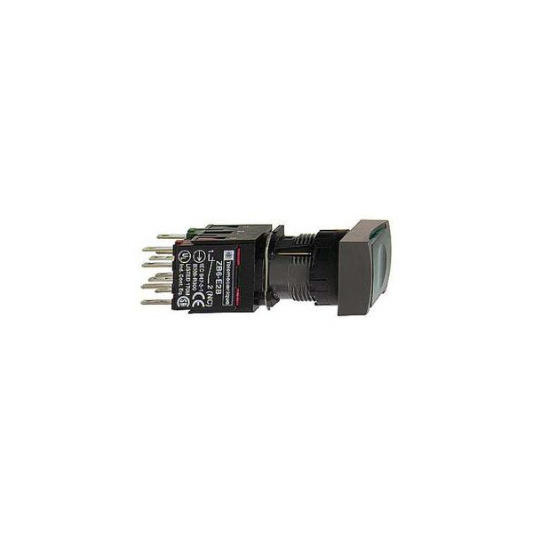 boutonpoussoir lumineux vert diam 16 à accrochage affleurant 24 V 1O plus 1F - Schneider Electric - XB6DF3B5B