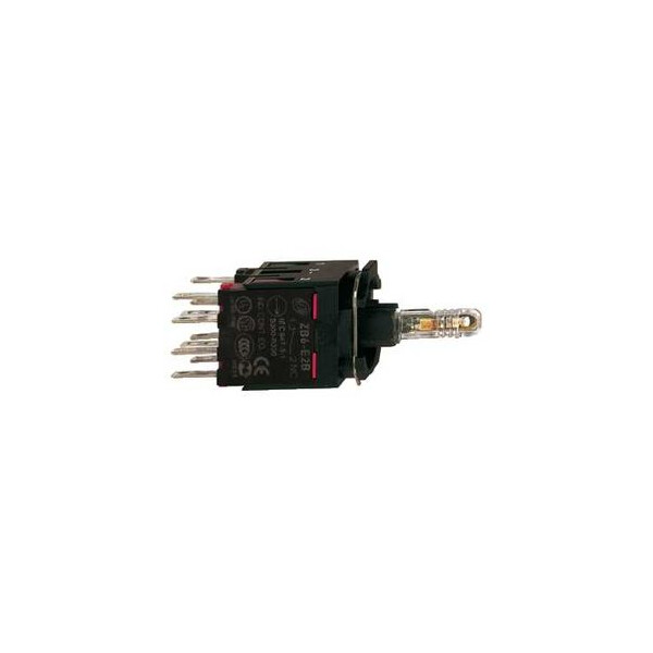 corps pour bouton lumineux diam 16 rouge DEL intégrée 1 O plus 1 F - Schneider Electric - ZB6ZB45B