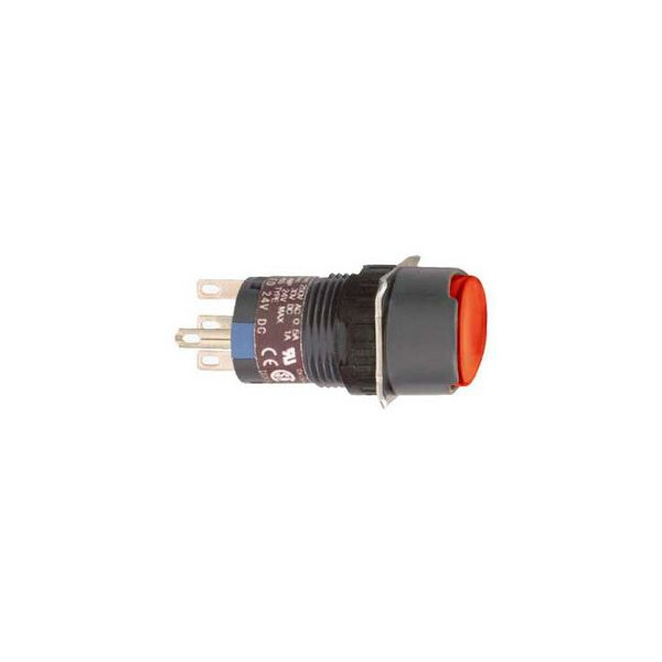 boutonpoussoir lumineux rouge diam 16 à impulsion affleurant 24 V 1OF - Schneider Electric - XB6EAW4B1P