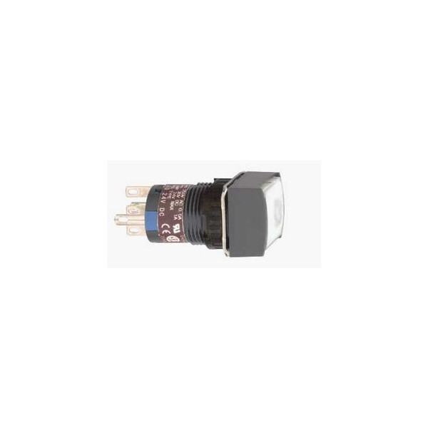 boutonpoussoir lumineux blanc diam 16 à impulsion affleurant 24 V 2OF - Schneider Electric - XB6ECW1B2P