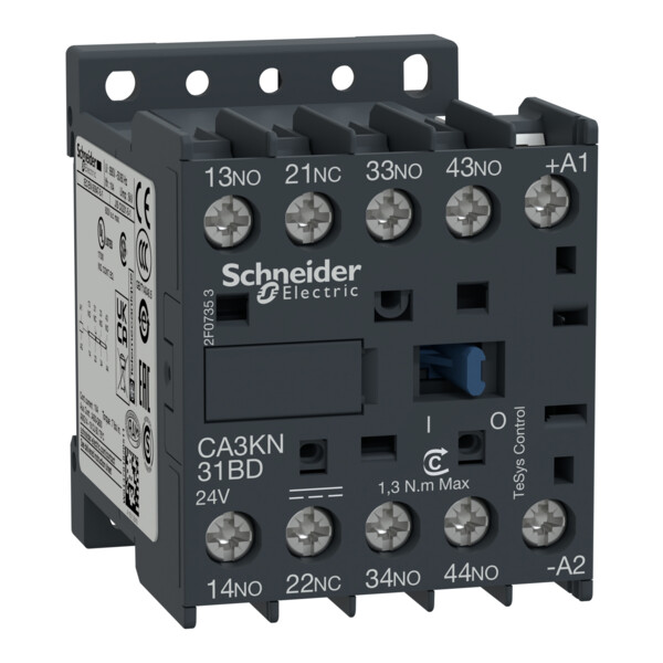 Schneider Electric Contacteur Ca3K 3 F Plus 1 O Instantané 10 A 24 V Cc - Schneider Electric - CA3KN31BD