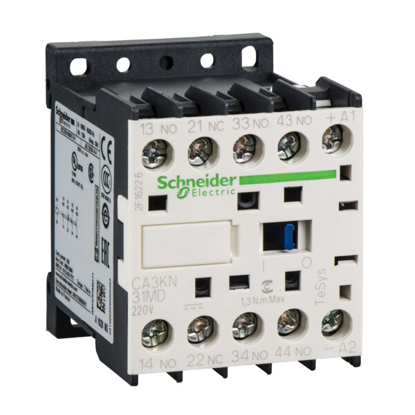 Schneider Electric Contacteur Ca3K 3 F Plus 1 O Instantané 10 A 220 V Cc - Schneider Electric - CA3KN31MD