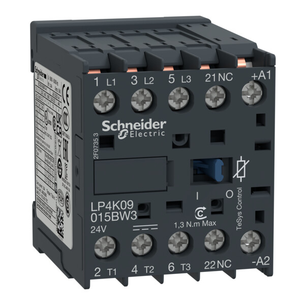 Schneider Electric Contacteur Tesys Lp4K 3P Ac3 440V 9 A Bobine 24 Vcc - Schneider Electric - LP4K09015BW3