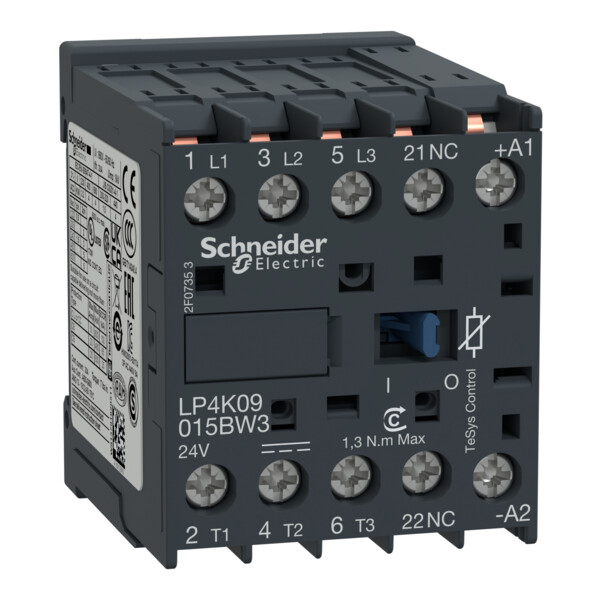 Schneider Electric Contacteur Tesys Lp4K 3P Ac3 440V 9 A Bobine 24 Vcc - Schneider Electric - LP4K09015BW3