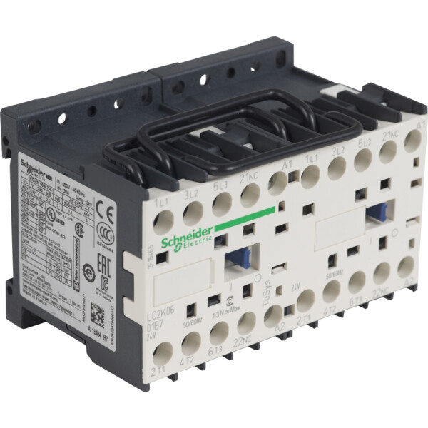 Schneider Electric Contacteur Inverseur Tesys Lc2K 3P Ac3 440V 6 A Bobine 24 V Ca - Schneider Electric - LC2K0601B7