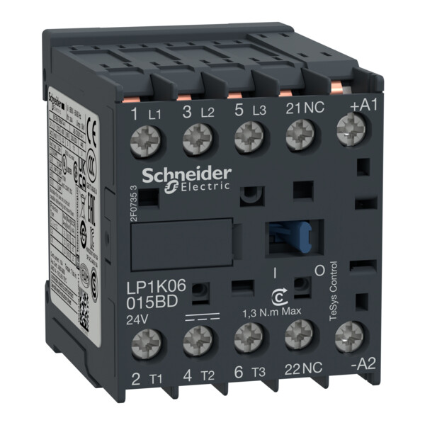 Schneider Electric Contacteur Tesys Lp1K 3P Ac3 440V 6 A Bobine 24 V Cc - Schneider Electric - LP1K06015BD