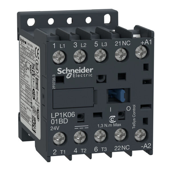 Schneider Electric Contacteur Tesys Lp1K 3P Ac3 440V 6 A Bobine 220 V Cc - Schneider Electric - LP1K0601MD