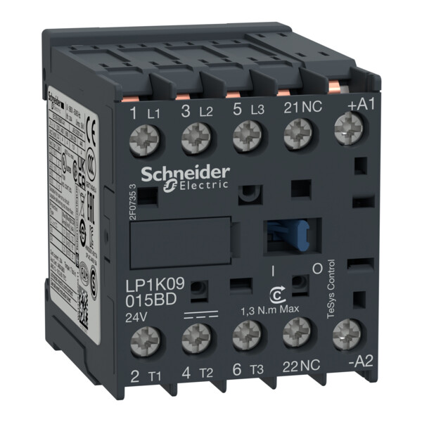 Schneider Electric Contacteur Tesys Lp1K 3P Ac3 440V 9 A Bobine 24 V Cc - Schneider Electric - LP1K09015BD