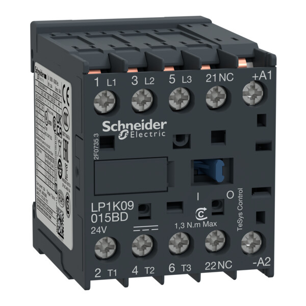 Contacteur Tesys Lp1k 3p Ac3 440v 9 A Bobine 250 V Cc - Schneider Electric - LP1K09015UD