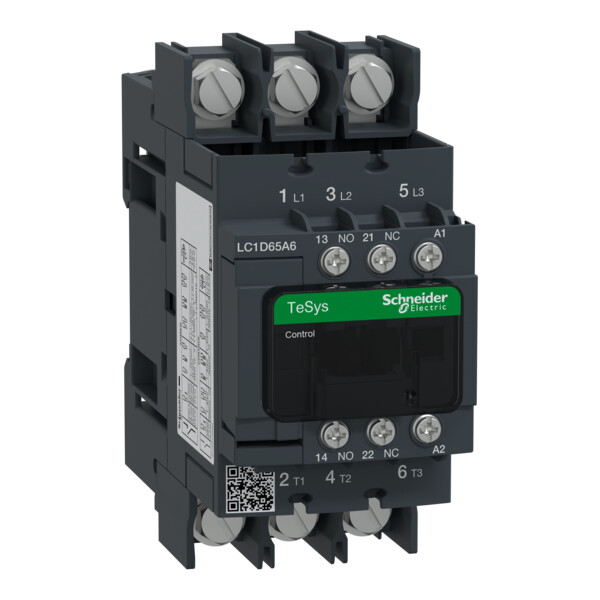 Schneider Electric Contacteur cosses fermées 3P Ac3 440V 65A Bob 230Vca 50/60Hz - Schneider Electric - LC1D65A6P7