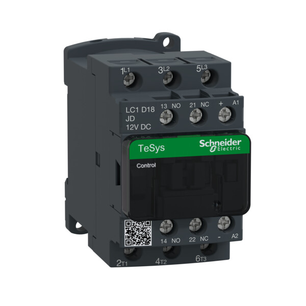 Schneider Electric Contacteur Tesys Lc1D 3P Ac3 440V 18 A Bobine 12 V Cc - Schneider Electric - LC1D18JD