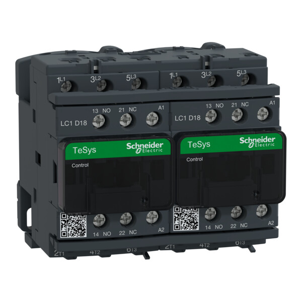 Schneider Electric Contacteur Inverseur Tesys Lc2D 3P Ac3 440V 18 A Bobine 24 V Ca - Schneider Electric - LC2D18B7V
