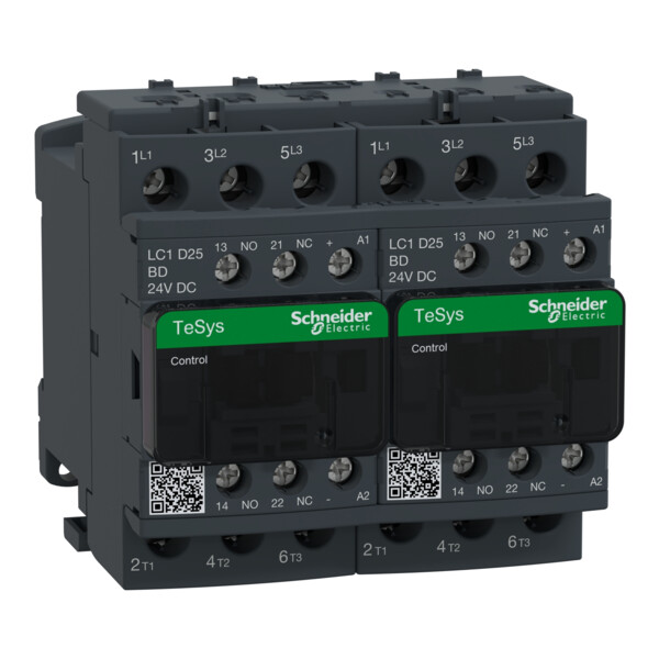 Schneider Electric Contacteur Inverseur Tesys Lc2D 3P Ac3 440V 25 A Bobine 24 Vcc - Schneider Electric - LC2D25BD