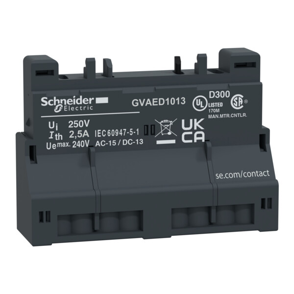 Schneider Electric Block Additif Frontal 1 No 1 No Defaut Version Borne Ressort - Schneider Electric - GVAED1013
