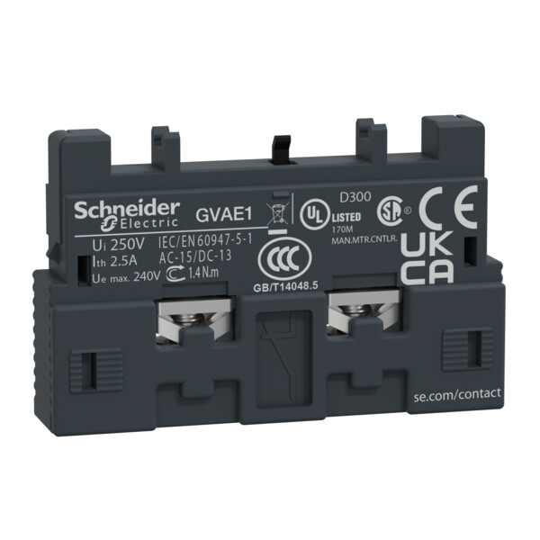 Schneider Electric Contacteur Auxiliaire Additif Frontal F ou O - Schneider Electric - GVAE1TQ