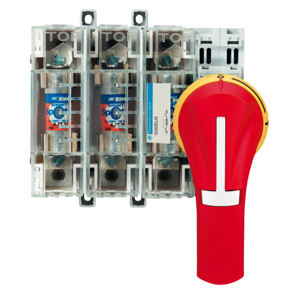 POIGNEE EXT FRONT 30-60A 3R,12 ROUGE - Schneider Electric - GS2AH120