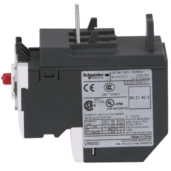 Tesys Lr9d - Relais De Protection électronique - 0,4...2,0a - Class 5/10/20/30 - Schneider Electric - LR9D02