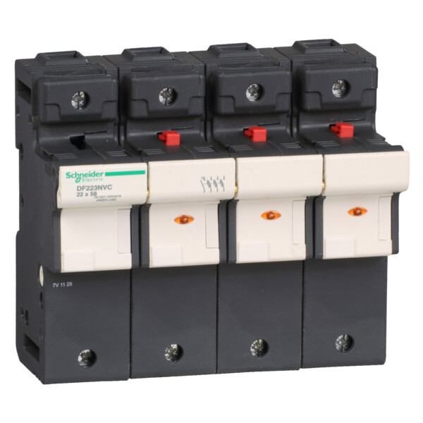 PORTE-FUS 3P-N 125A POUR FUSIBLE 22 X 58 MM - VOYANT FUSION FUSIBLE - Schneider Electric - DF223NVC