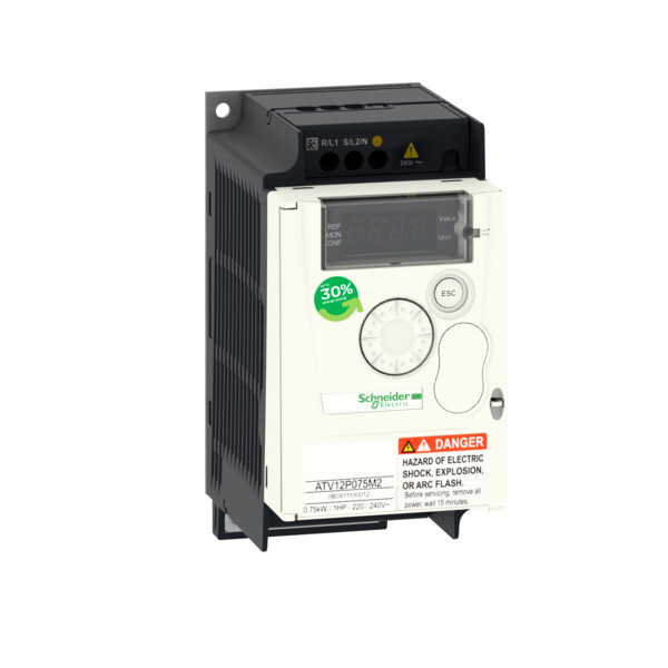 Schneider Electric Atv12 0.75Kw 240V 1Ph 1Hp Semelle Tb - Schneider Electric - ATV12P075M2