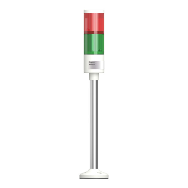 Harmony XVGK - Colonne monolithique - Ø50 - fixe rouge/vert - 24V - socle - Schneider Electric - XVGKB2H
