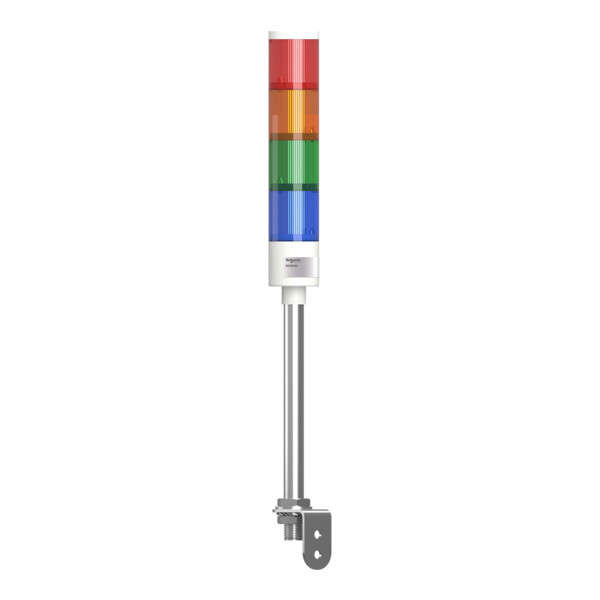 Harmony XVGK - Colonne monolithique - Ø50 - fixe R/O/V/bleu - 24V - equerre - Schneider Electric - XVGKB4