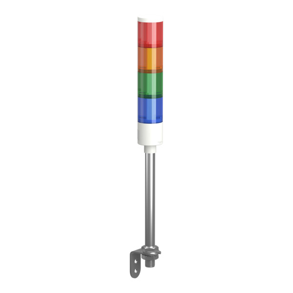 Harmony XVGK - Colonne monolithique - Ø50 - fixe R/O/V/bleu - 24V - equerre - Schneider Electric - XVGKB4