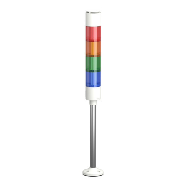 Harmony XVGK - Colonne monolithique - fixe R/O/V/bleu - 24V - buzzer - socle - Schneider Electric - XVGKB4SH