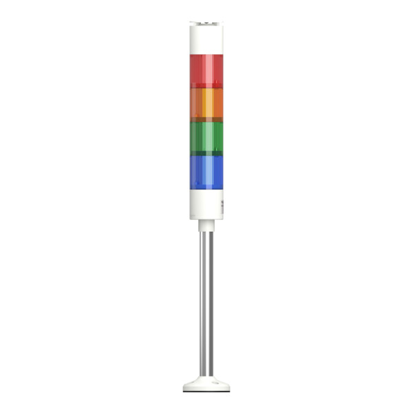 Harmony XVGK - Colonne monolithique - fixe R/O/V/bleu - 24V - buzzer - socle - Schneider Electric - XVGKB4SH