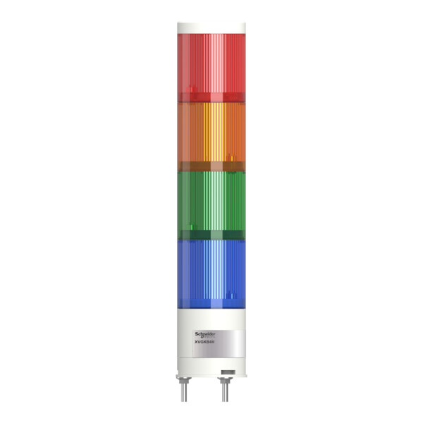 Harmony XVGK - Colonne monolithique - fixe R/O/V/bleu - 24V - embase 3 broches - Schneider Electric - XVGKB4W