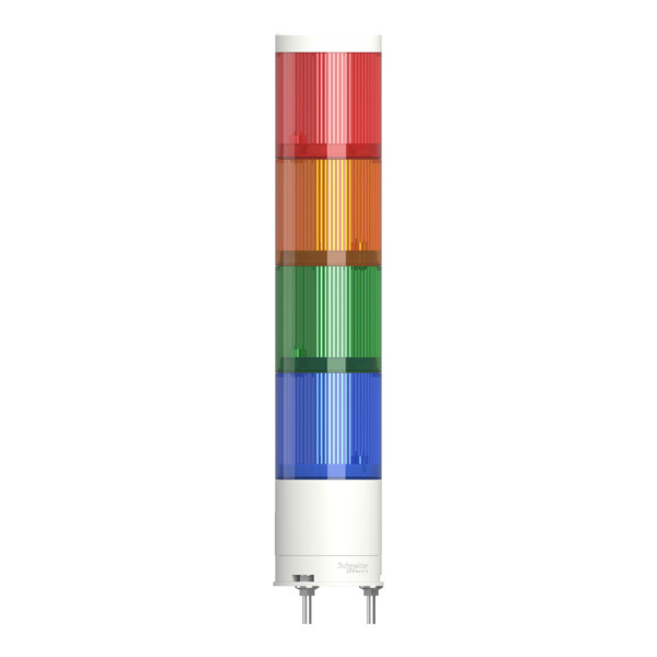Harmony XVGK - Colonne monolithique - fixe R/O/V/bleu - 24V - embase 3 broches - Schneider Electric - XVGKB4W