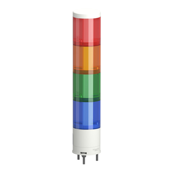 Harmony XVGK - Colonne monolithique - fixe R/O/V/bleu - 24V - embase 3 broches - Schneider Electric - XVGKB4W