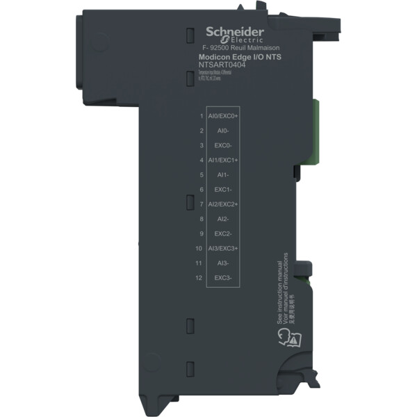 EdgeIO NTS Module seul Entrée Temp 4 voies Diff- RTD-ThC-mV- 2/3Fils - Schneider Electric - NTSART0404