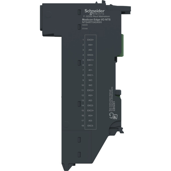 EdgeIO NTS Module seul Entrée Temp 4 voies Diff- RTD-ThC-mV- 2/3/4Fils - Durcie - Schneider Electric - NTSART0404XH