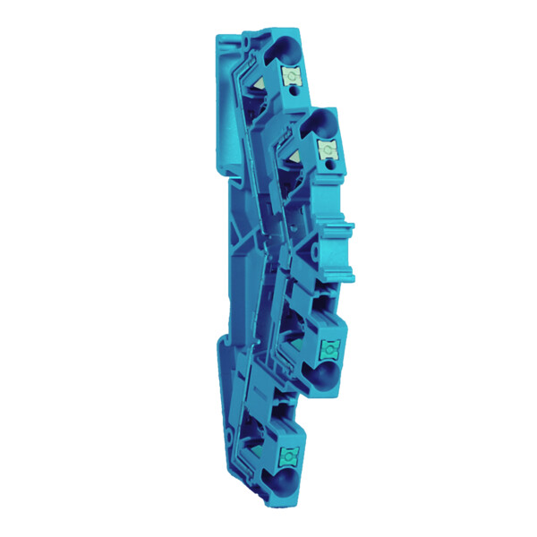 Linergy - borne push in - 2 niveaux - passant - 4 points - 4mm² - bleu - Schneider Electric - NSYTRP44DBL