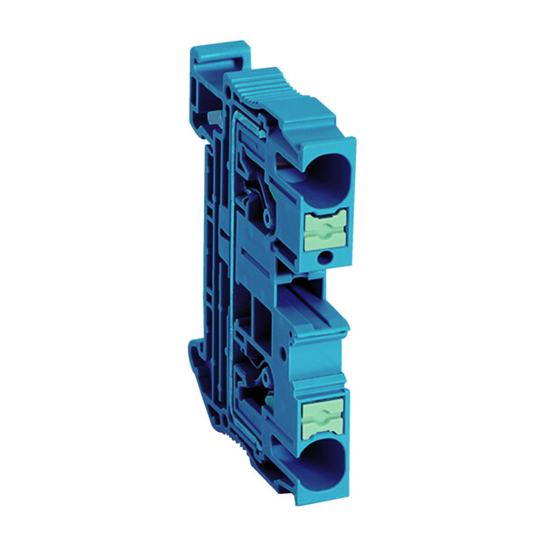 Linergy - borne push in - passant - 2 points - 6mm² - bleu - Schneider Electric - NSYTRP62BL