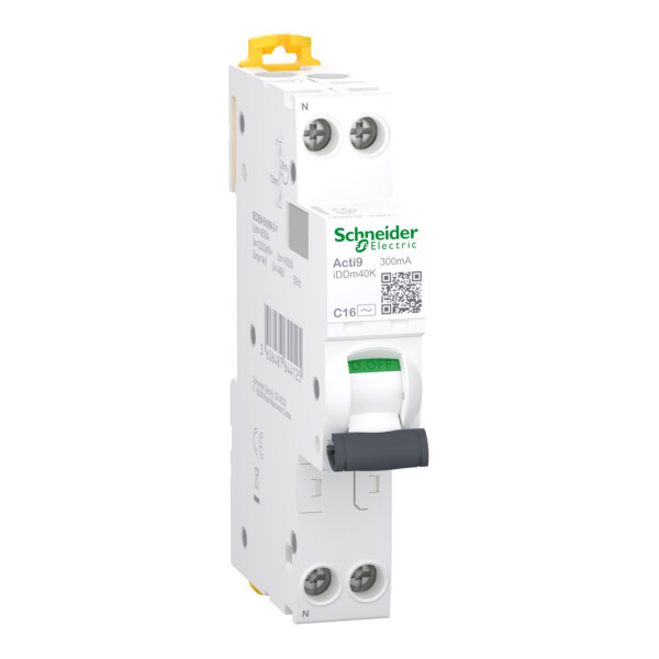 Acti9 iDDm40K disjoncteur différentiel 18mm 1PN Cb C 16A 4500A 300mA type AC - Schneider Electric - A9DXK5616