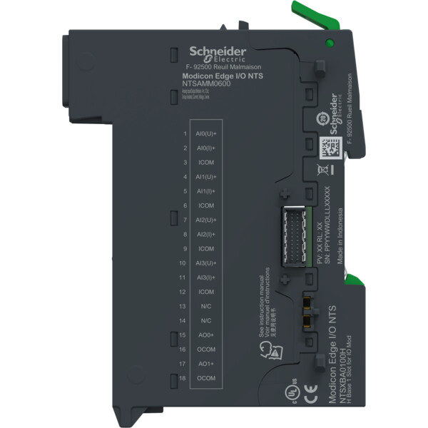 Edgeio nts module+base analogique 4 entrées/2 sorties - courant/tension - 2fils - Schneider Electric - NTSAMM0600K