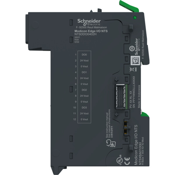 Edgeio nts module+base sortie tor 4voies-24vcc500ma-source-diag-1/2/3fils-durcie - Schneider Electric - NTSDDO0402HK