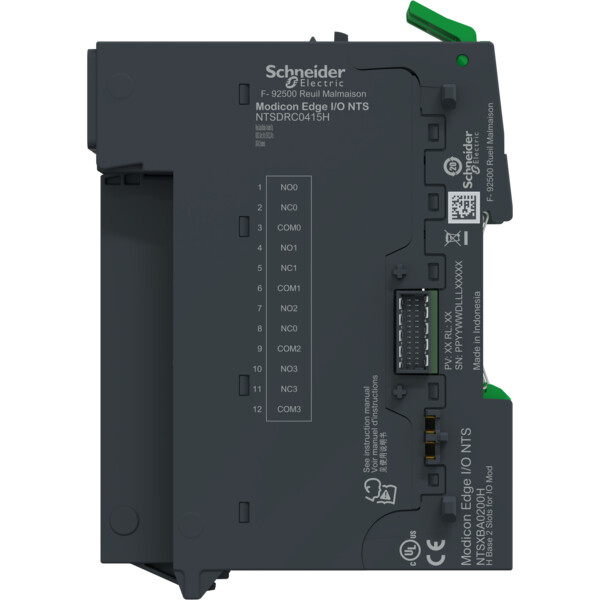 Edgeio nts module+base sortie relais 4 voies -no/nf-5à125vcc-24à240vca-5a-durcie - Schneider Electric - NTSDRC0415HK