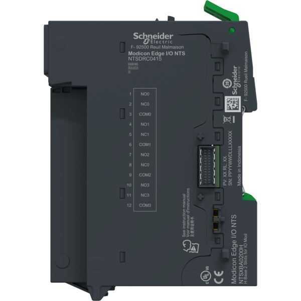 Edgeio nts module+base sortie relais 4 voies -no/nf- 5 à 125vcc-24 à 240vca - 5a - Schneider Electric - NTSDRC0415K