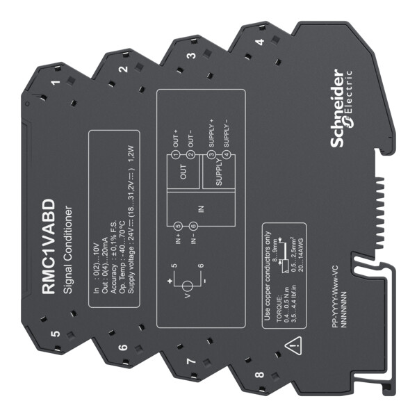 Signal conditioner, harmony analog, 6.2mm, fixed v to i - Schneider Electric - RMC1VABD