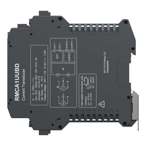 Harmony transducteur i 0-15a ac/dc vers 0-10vdc ou 0/4-20ma - Schneider Electric - RMCA1UUBD