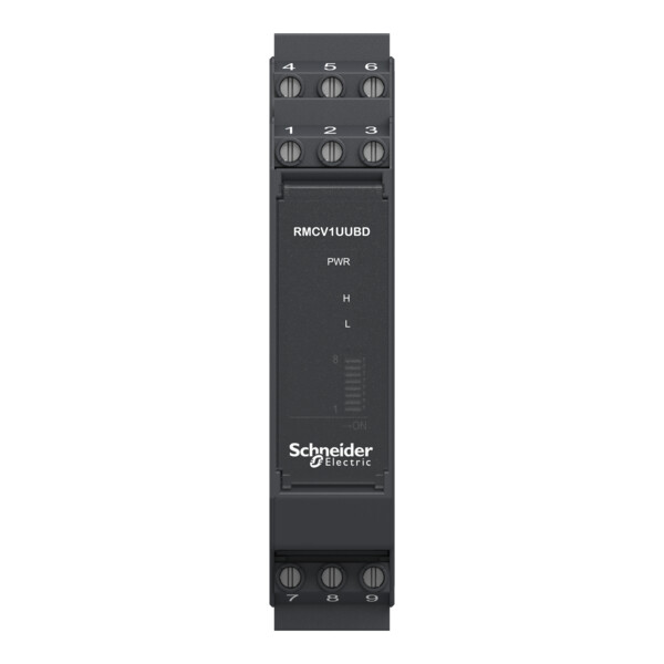 Harmony transducteur u 0-500v ac/dc vers 0-10vdc ou 0/4-20ma - Schneider Electric - RMCV1UUBD