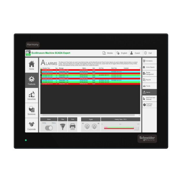 Harmony p6  - ecran modulaire, 12pw wxga, dalle capacitive - Schneider Electric - HMIDM6600WC